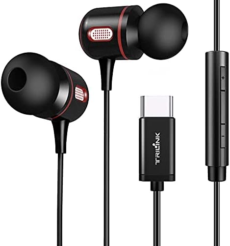 Elevate Your Audio Experience with USB C Headphones – Hi-Res Type C Earbuds with Built-In Mic and Volume Control for i Phone 15, i Pad Pro, Mac Book, Google Pixel, and Samsung Galaxy – Exceptional Sound Quality and Ergonomic Design for All-Day Comfort
