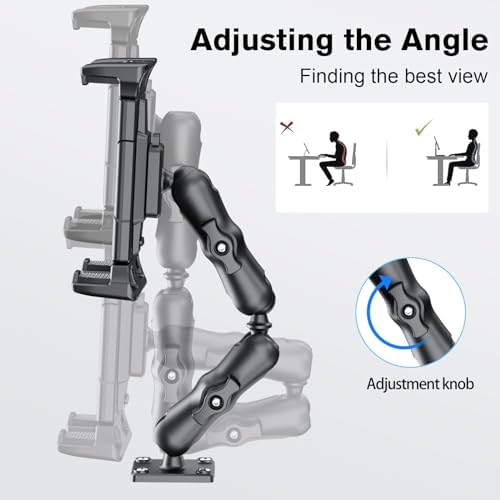 OHLPRO Heavy-Duty Truck Tablet Holder – Secure Adjustable Mount for 5″-13″ Devices like i Pad Pro, Samsung Galaxy & Kindle Fire – Ultimate Dashboard Solution for Enhanced Mobility, Versatility, and Professional Use