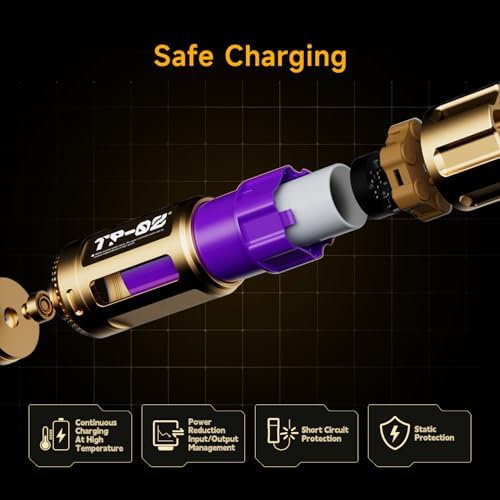 Revolutionary 20 W Portable Charger – 5000 m Ah Compact Power Bank with Unique Revolver-Style Design for i Phone 16/15 & Samsung S24 – Sleek Metal Cylinder in Luxurious Gold – Perfect Travel Companion with Enhanced Safety Features – Lightweight, Stylish, and Reliable Charging Solution – Backed by 2-Year Warranty for Ultimate Peace of Mind