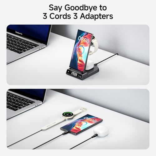 Samsung 3-in-1 Wireless Charging Hub: Streamlined Fast Charging for Galaxy S24 Ultra, Galaxy Watch & Buds – Elevate Your Charging Game with Ultimate Device Compatibility and Sleek Design