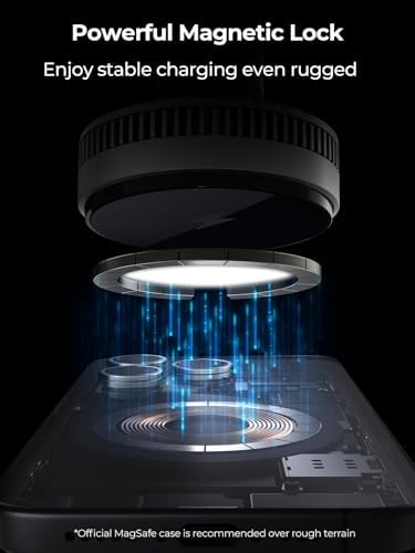 Efficient Magnetic Car Charger with Active Cooling – 15 W Qi2 Fast Charge for Mag Safe Devices – Universal Air Vent Mount for i Phone 16/15/14/13/12 – Optimal Performance & Enhanced Compatibility for Safe Driving