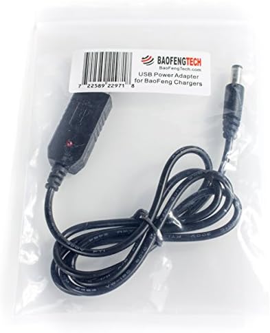 BT1013 Premium USB Charging Cable for BL-5 L & Bao Feng Batteries – Fast Power Transformer with Dual 2.5 mm Barrel Plug Adapters for Ultimate Compatibility and Rapid Charging Efficiency