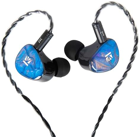 KBEAR KB02 Vibrant Resin Bone Conduction Earbuds – High-Performance In-Ear Monitors for Musicians, Ergonomically Designed with Dynamic Driver Technology, 2 Pin 4 N OFC Cable, and 3.5 mm Compatibility for Superior Sound Clarity and Extended Comfort
