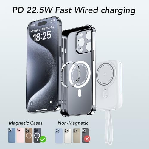 HUOTO 10000 m Ah Magnetic Power Bank – Ultimate Fast Charging Solution for i Phone 12-16 Pro Max | Wireless Battery Pack for Hassle-Free Travel & Everyday Use | Sleek, Compact Design with Enhanced Mag Safe Compatibility