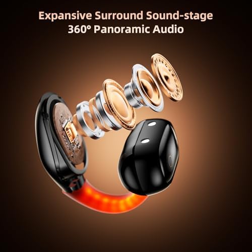 Revolutionary Clip-On Bone Conduction Wireless Earbuds for i Phone & Samsung – Bluetooth 5.3 Sports Headset with Open-Ear Design for Enhanced Situational Awareness, Integrated Microphone for Seamless Hands-Free Calls, Ultra-Lightweight Comfort for Active Lifestyles – Elevate Your Audio Experience with Safety and Clarity