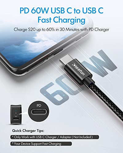 CLEEFUN 26 ft USB C to USB C Charging Cable – 60 W Fast Charger for i Phone 16/15 Pro Max, i Pad, Mac Book, Galaxy S24/S23 – Ultimate Compatibility & High-Speed Data Transfer – Durable Design for On-the-Go Power Solutions