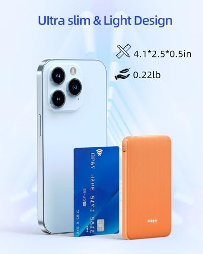 Ultra-Slim 6000 m Ah Portable Charger with Built-In Cable – Fast Charging Power Bank for i Phone 14/14 Pro Max/13/12 Pro/11/XR/X/8 – Lightweight Travel Companion for Ultimate Device Power on the Go