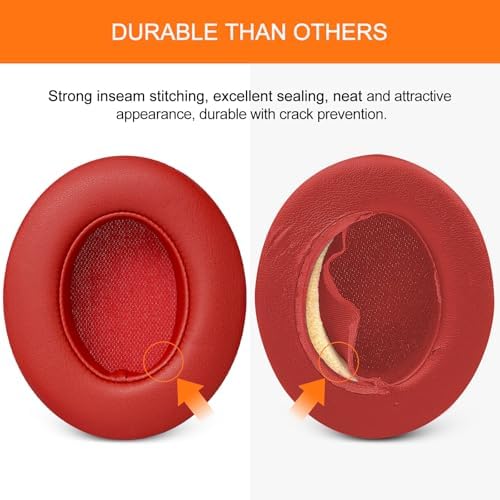 GVOEARS Premium Replacement Ear Pads for Beats Studio 2 & 3 – Ultra-Comfort Memory Foam Cushions with Strong 3 M Adhesive for Reliable Fit – Titanium Grey – Revitalize Your Audio Experience with Enhanced Noise Isolation and Seamless Compatibility