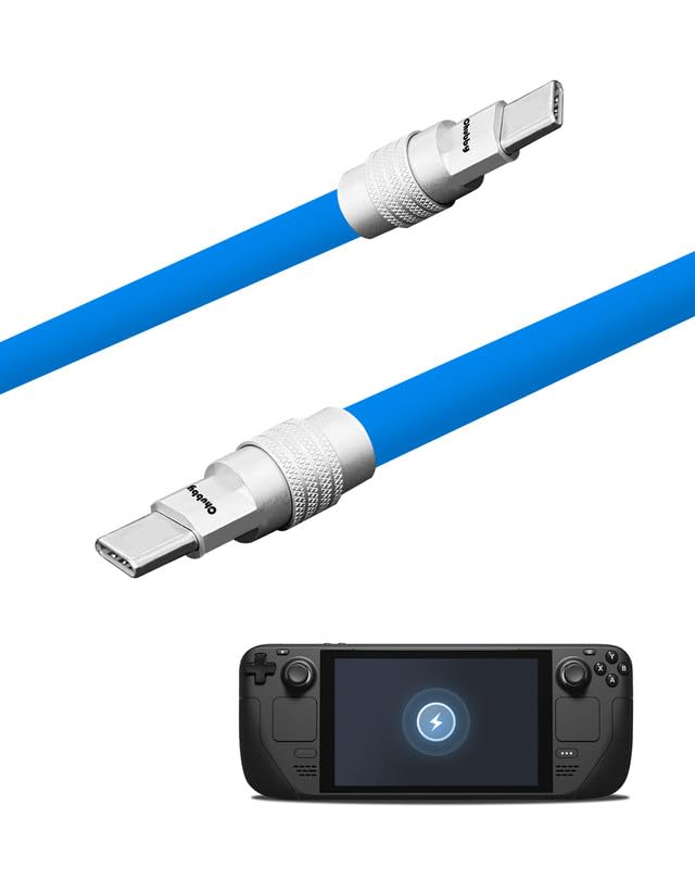 Ultimate 100 W USB Type C Fast Charging Cable for Steam Deck – 6.6 ft Durable Silicone Charger with Tangle-Free Design, Ideal for Gamers & Tech Lovers, Superior Power Delivery for All USB-C Devices