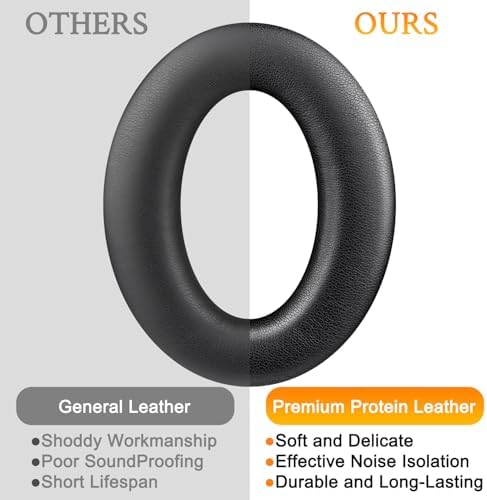 Upgrade Your Sennheiser Accentum & Accentum Plus with SOULWIT Premium Earpads – Luxurious Soft Protein Leather & High-Density Foam for Unmatched Comfort and Superior Noise Isolation – Sleek Black Replacement Ear Cushions for Wireless Headphones – Effortless Installation for Enhanced Sound Quality