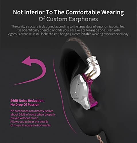 Revolutionize Your Audio Journey with keephifi KZ ZS10 Pro IEM Earphones – Featuring 4 Balanced Armature & 1 Dynamic Driver for Superior Sound Clarity, Durable Stainless Steel Design, and Detachable 2-Pin Cable – Striking Purple Finish with Integrated Mic for Effortless Communication – Noise-Isolating In-Ear Headphones for Unmatched Comfort and Versatile Device Compatibility
