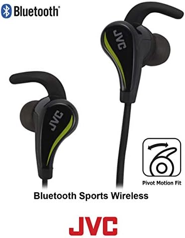 JVC Black and Yellow Wireless Sport Headphones – Water-Resistant Bluetooth Earbuds with Locking Ear Fit for Active Lifestyles – Sweatproof and Secure for Athletes – Ultimate Audio Experience for Workouts and Outdoor Activities