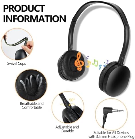 Bulk 30-Pack Student Headphones for Classrooms – Lightweight, Durable Earphones with Enhanced Audio Quality, Perfect for Educational Engagement and Group Learning Activities, Ideal for Kids and Young Learners