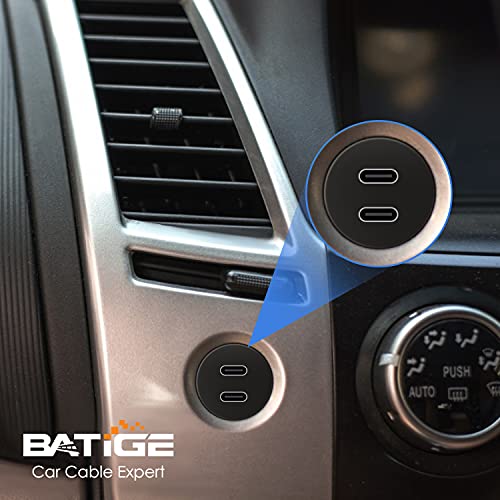 BATIGE Waterproof Dual Port USB-C 3.1 Flush Mount Cable for Vehicles – 3 ft Male to Female Extension for Car, Truck, Boat, and Motorcycle – High-Speed Data Transfer and Charging Solution with Sleek Design and Enhanced Durability