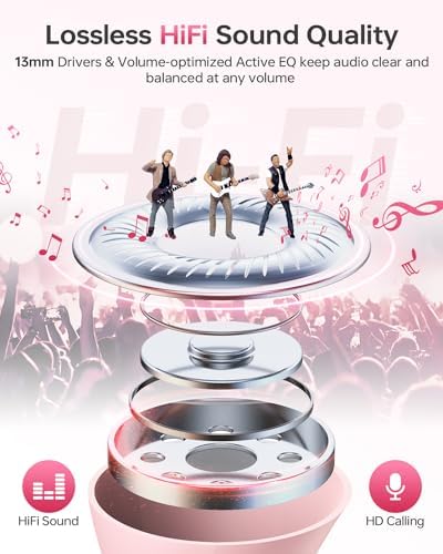 Premium Bluetooth 5.3 Wireless Earbuds with 40-Hour Playtime | IPX7 Waterproof In-Ear Headphones for Sports and Everyday Use | Ergonomic Comfort Fit with Superior Sound and Clear Calls | Sleek White Design with LED Charging Case | Universal Compatibility for All Devices