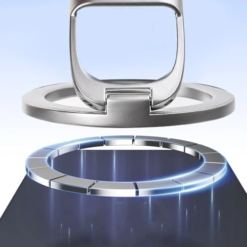 Sleek Silver Gym Magnetic Phone Holder – Dual Magnet Technology for Unmatched Grip, 360° Rotatable Design for Optimal Viewing Angles, Effortless Attachment to Metal Surfaces, Compatible with i Phone 12/13/14/15/16, Samsung & All Mag Safe Smartphones – Ultimate Portable Phone Mount for Distraction-Free Workouts