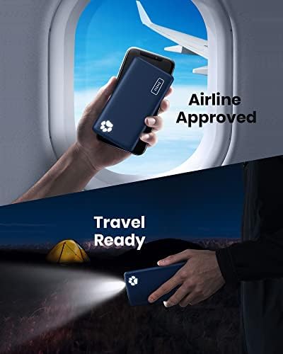 Slimmest 10,000 m Ah INIU Portable Charger – Ultra-Slim Power Bank with High-Speed 5 V/3 A USB-C Charging for i Phone 16, 15, 14, 13, 12, Samsung S22, S21, Google Devices – Lightweight, Travel-Friendly External Battery Pack for On-the-Go Power Solutions