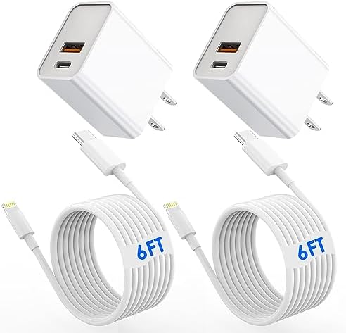Swift Charge 20 W USB-C Charger for i Phone 15 & i Pad – 6 FT Cable Included – Rapid Power Solution for i Phone 16 Pro Max, i Pad Pro, Mini & Air – Lightweight, Durable, and Versatile Charging Block for All Your Devices – Say Goodbye to Long Wait Times with Enhanced Compatibility and Safety Features