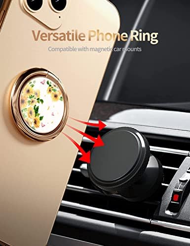 Blue Butterfly Marble Pattern Cell Phone Ring Stand – 360° Rotating Finger Holder for Secure Grip and Versatile Kickstand, Compatible with All Smartphones Including i Phone and Samsung Galaxy, Perfect for Magnetic Car Mounts