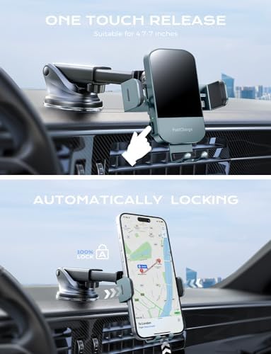 CHGeek 15 W Wireless Car Charger & Auto-Clamping Phone Mount – Fast Qi Charging Solution for i Phone 15/14/13/12/11 Pro Max & Samsung Galaxy S25/S24/S23/S22/S21/S20 – Stylish Pink Design for Modern Drivers – Effortless Device Security & Optimal Viewing Angles