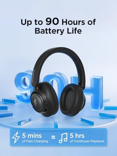 1 MORE Sono Flow SE Pink Wireless Over-Ear Headphones – Exceptional Noise-Canceling, 90-Hour Battery Life, Hi-Res Audio Performance, Customizable EQ Settings, and Supreme Comfort for Ultimate Travel and Office Experiences
