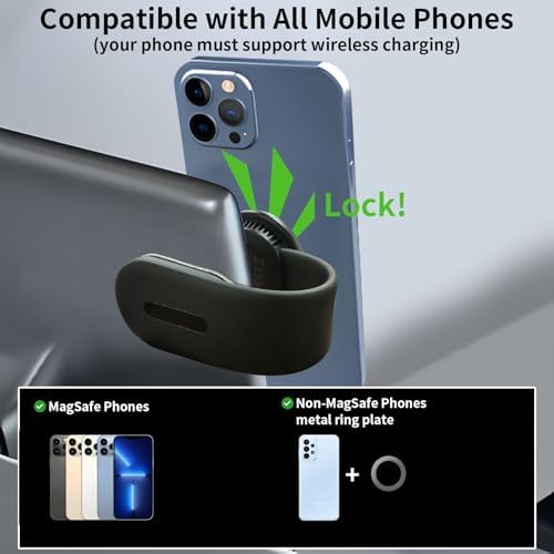 Mag Safe Car Mount Charger – 15 W Fast Wireless Charger with 360° Rotation for Secure Smartphone Holding – Universal Compatibility for i Phone & All Smartphones – Optimal Viewing and Quick Charging for Safe Driving