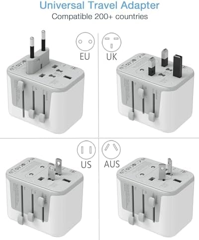 TESSAN 100 W Ga N Travel Adapter with 5 USB Ports – Universal Power Converter for Global Charging in 200+ Countries, Fast Charging Solution for Laptops, Smartphones & Tablets – Compact & Lightweight Design for Effortless Portability