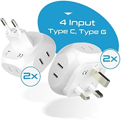 Ultimate Compact Travel Power Adapter for UK & Ireland – Dual USB & USB-C Fast Charger with 3.1 A Output – Type G Plug Converter for Seamless Global Connectivity in Hong Kong, England, Dubai, and Saudi Arabia – Safe, Efficient Design for Smart Travelers