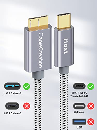 High-Speed 1 FT USB C to Micro B Cable – 10 Gbps Data Transfer for i Phone 15, Seagate & WD External Hard Drives – Durable Braided Design for Enhanced Connectivity & Reliability – Perfect Length for Travel & Desk Use – USB 3.1 Type C Compatible