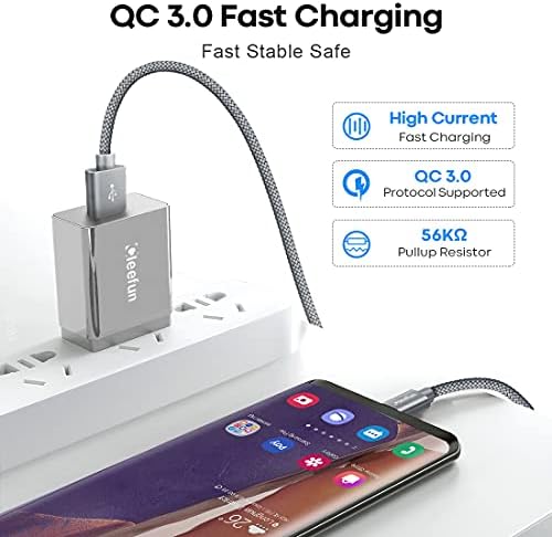 CLEEFUN 26 ft Long USB C Charging Cable – Premium Nylon Braided USB A 2.0 to Type C Cord for Fast Charging & Data Transfer, Ideal for PS5 Controller, Nintendo Switch, Galaxy Note, and USB-C Devices – Unmatched Durability and Flexibility