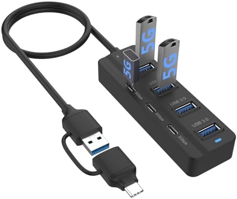 Maximize Your Connectivity with the 7-Port USB 3.0 Hub – High-Speed Multiport Adapter for Thunderbolt 3/4 | Long USB-C Cable for Effortless Access | Ideal for Mac Book, i Mac & Surface Pro | Compact, Travel-Friendly Design for Home & Office Use Maximize Your Connectivity with the 7-Port USB 3.0 Hub – High-Speed Multiport Adapter for Thunderbolt 3/4 | Long USB-C Cable for Effortless Access | Ideal for Mac Book, i Mac & Surface Pro | Compact, Travel-Friendly Design for Home & Office Use