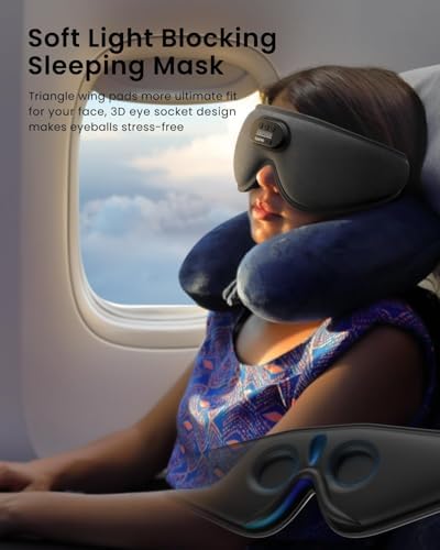 RENPHO Bluetooth Sleep Mask with HD Headphones – Luxurious 3 D Blackout Eye Mask for Side Sleepers, Ultimate Relaxation Gift for Women Seeking Comfort and Sound Serenity