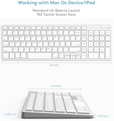 Sleek White Aluminum Backlit Keyboard for Apple Mac – USB-A & USB-C Wired with Numeric Keypad, Effortless Plug-N-Play Setup for i Mac, Mac mini & Mac Book Users – Enhance Productivity & Style with Premium Build and Low-Light Typing Comfort