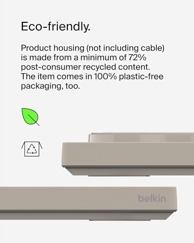 Belkin 15 W Mag Safe-Compatible 2-in-1 Wireless Charging Station – Fast Dual Device Charger for i Phone 16, 15, 14, 13 Series & Air Pods – Sleek Sand Design for Effortless Portability and Seamless Power Solutions