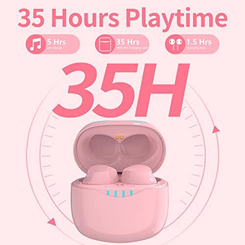 Adorable Panda-Themed Kids Wireless Earbuds – Bluetooth 5.0 with 36 Hours Playtime & IPX6 Waterproof for Active Lifestyles – 3 D Stereo Sound & Built-in Mic for Hands-Free Calling – Perfect for Children and Adults