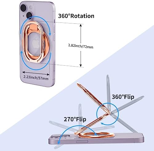 Mag Safe Magnetic Phone Ring Holder Stand – 2-in-1 Adjustable Grip and Kickstand for i Phone 16/15/14/13/12 Series – Enhanced Magnetic Strength with Removable Design for Easy Wireless Charging – Ultimate Compatibility and Convenience – 360° Rotation & 180° Adjustable Arms for Portrait and Landscape Viewing – Secure Finger Grip Reduces Drop Risk – Perfect for Hands-Free Use While Cooking or Streaming – Premium Zinc Alloy Construction for Durability and Stability – Ideal Accessory for Everyday Use and Connectivity