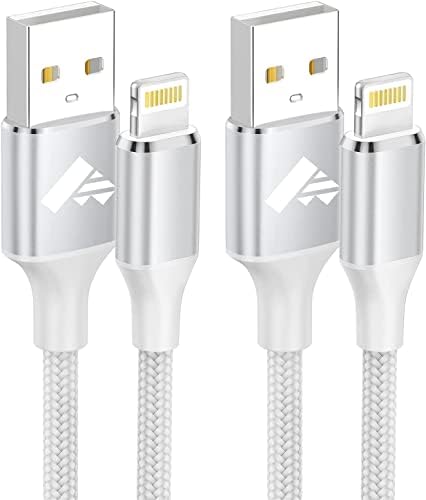 Aioneus 1 ft Apple Certified Lightning Cable – High-Speed USB A to Lightning Charger for i Phone 14/13/12/11 Pro Max/XR/XS/8/7 Plus/6/SE – Durable Nylon Braided Design for Tangle-Free Portability and Enhanced Charging Efficiency