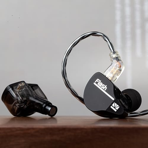 Transform Your Sound Journey with keephifi KBEAR Flash Hi-Fi Earphones – Premium Dual Driver Hybrid In-Ear Monitors in Stunning CNC Aluminum Alloy, Featuring Detachable 2 PIN-C Cable for Customization and Ergonomic Comfort for Extended Listening Sessions (Purple, Without Mic)