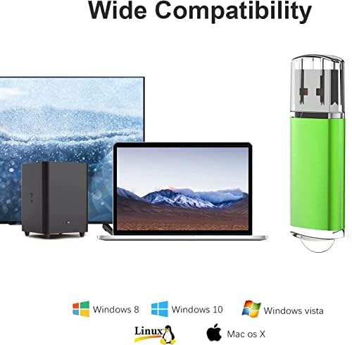 K&ZZ 5 Pack Multicolored 64 GB USB Flash Drives – High-Speed USB 2.0 Thumb Drives for Seamless Data Storage and Transfer – Ideal Portable Jump Drives for PC and Laptop Users – Vibrant and Durable Memory Stick Set for Effortless File Management