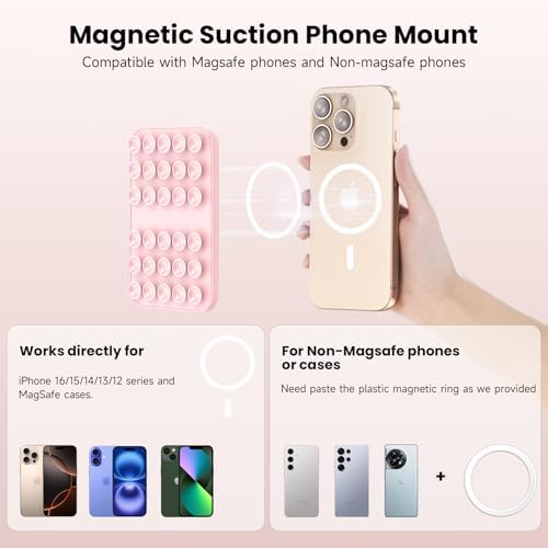 Revolutionary Patented Magnetic Suction Grip Mount for i Phone & Android – Effortless Hands-Free Phone Holder in Deep Blue, Perfect for Content Creators, Capture Stunning Selfies and Videos, Ultimate Compatibility with Mag Safe and Standard Cases, Portable and Stylish Design for On-the-Go Use