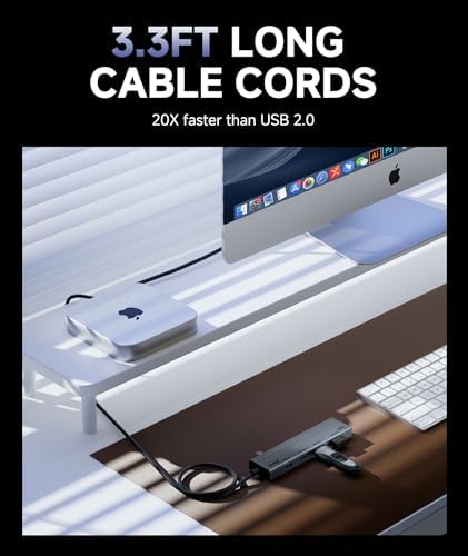Revolutionize Your Connectivity with the Aceele 10 Gbps USB C Hub Splitter – Ultimate 4-Port Adapter Featuring Dual USB-A 3.2 & USB-C 3.2 for Mac Book Pro, i Mac, i Pad – High-Efficiency 100 W Power Delivery Charging – Seamless Device Integration for Swift File Transfers and Enhanced Productivity