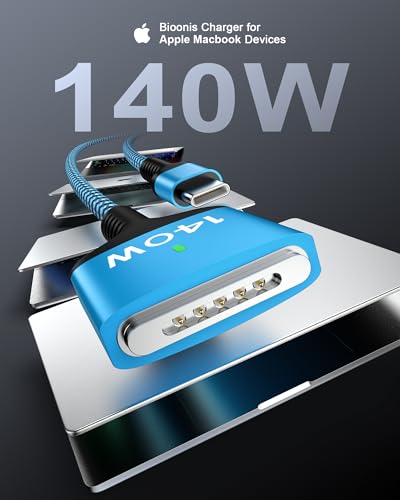 140 W Magnetic USB-C to Mag Safe 3 Charger for Mac Book Pro & Air – 6 Feet Long Fast Charging Cable for Enhanced Performance and Compatibility – Ideal for 16/14 Inch Mac Book Pro and 15/13 Inch Mac Book Air – Durable, Reliable Power Solution for On-the-Go Users