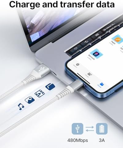 Aioneus 10 ft i Phone Charger 2 Pack – Apple Certified Lightning Cable with Fast Charging, Extra Long Nylon Braided Cord in Stylish Pink for i Phone 13, 12, 11, XS, XR, 10, 8, 7, 6 Plus – Unmatched Durability and Flexibility