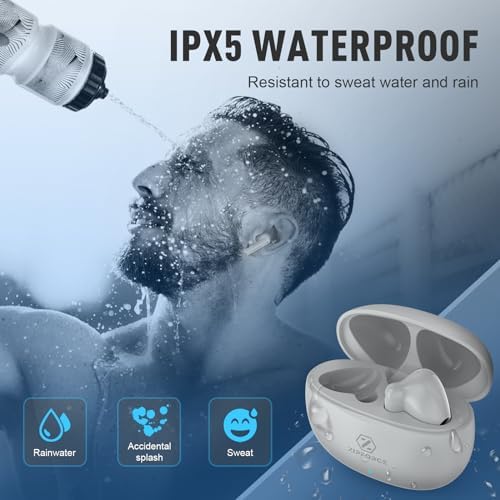 ZIPFORCE Bluetooth 5.3 True Wireless Earbuds with ENC Microphones – IPX6 Waterproof, Lightweight Design, 40-Hour Playtime, Touch Control Headphones for Seamless Audio Experience and Crystal-Clear Calls