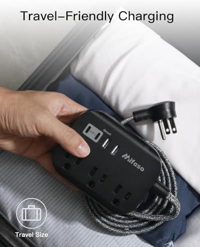 Maximize Your College Dorm Experience with a 15 Ft Power Strip Featuring USB Ports – Flat Extension Cord for Multi-Device Charging, Ideal Desk Accessory for Travel and Cruise Ships, Non-Surge Protector for Enhanced Compatibility and Speed