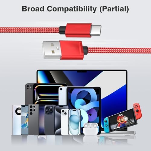 Versatile Elebase USB C Charger Cable Trio – 1.5/3.3/6.6 FT Fast Charging Cords for i Phone 15/16 Max, Samsung Galaxy S8-S24, and Motorola Devices – Durable, Tangle-Free Design for Rapid Data Transfer and Enhanced Compatibility