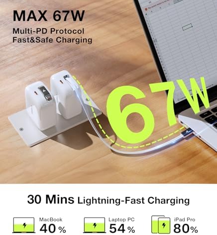 Experience Maximum Efficiency with TORRAS Flex Line 40 W Dual-Port USB-C Charger Block for Galaxy Z Fold 7 – Fast Charging Power Adapter with Retractable Cable, Ideal for i Phone 15/16 & Samsung Galaxy S25/S24 Ultra, Sleek Gold Finish for Ultimate Style and Portability