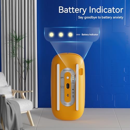 Elevate Your Computing with the Uiosmuph G11 Wireless Mouse – Stylish Purple Slim Design, USB C Rechargeable & Silent Click Technology for Effortless Precision and Comfort on Laptop, Mac, and PC