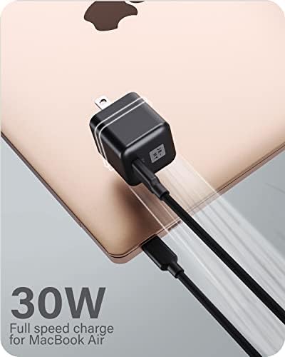 Compact 30 W USB-C Fast Charger Block with Ga N II Technology – Universal Mini Wall Adapter for Quick Power Delivery to All USB-C Devices (Cable Not Included) – Ideal for Travel and Everyday Use