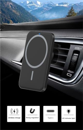15 W Magnetic Wireless Car Phone Holder – Premium Fast Charging Dock for i Phone 12/13/14 Series with Type-C Compatibility – Elegant White Design for Enhanced Hands-Free Navigation and Secure Device Mounting